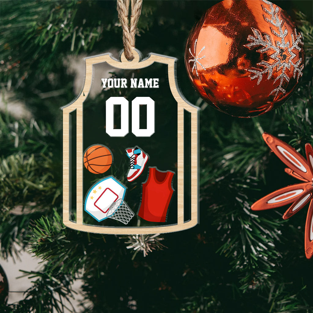 Funny Basketball Ornament - Personalized Basketball 3 Layered Shaker Ornament