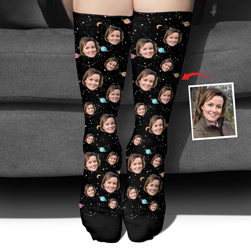Custom Face Galaxy - Personalized Step Mom Socks
