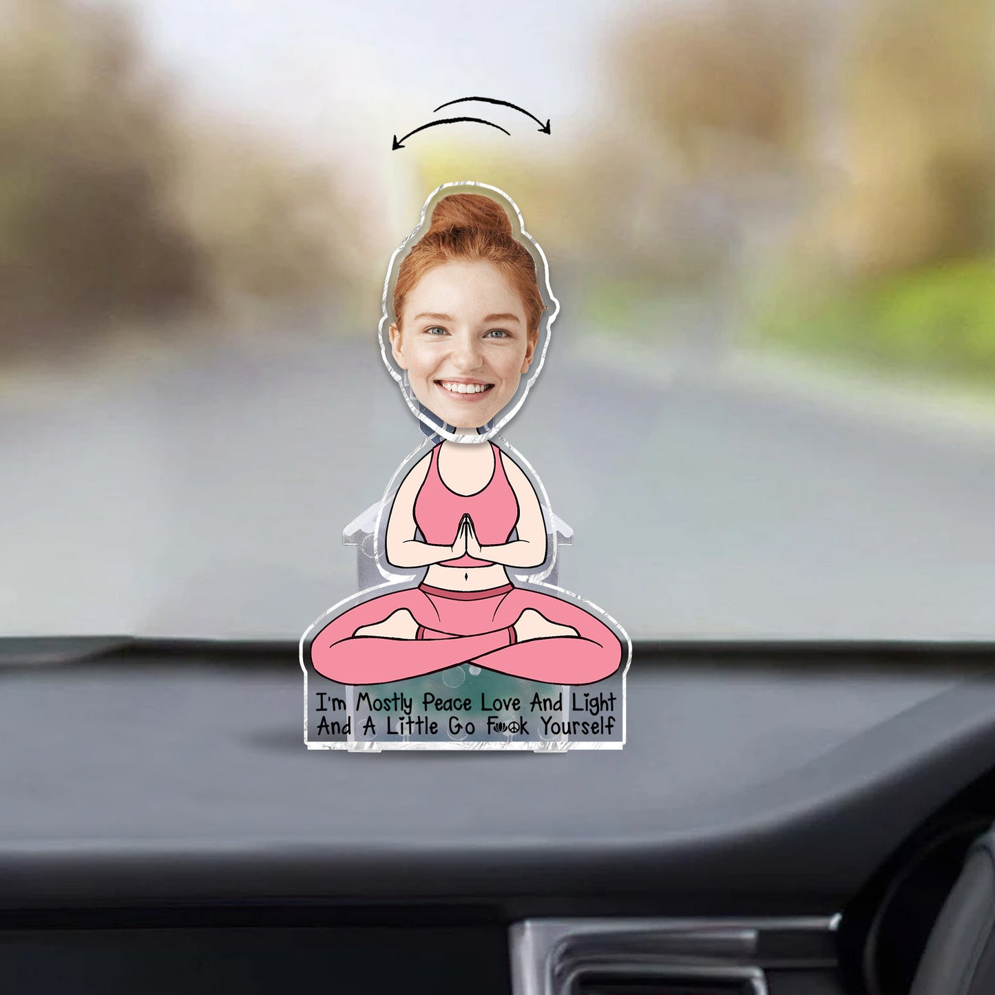 Ich bin vor allem Frieden, Liebe und Licht – personalisierte Yoga-Kopfschüttel-Geste