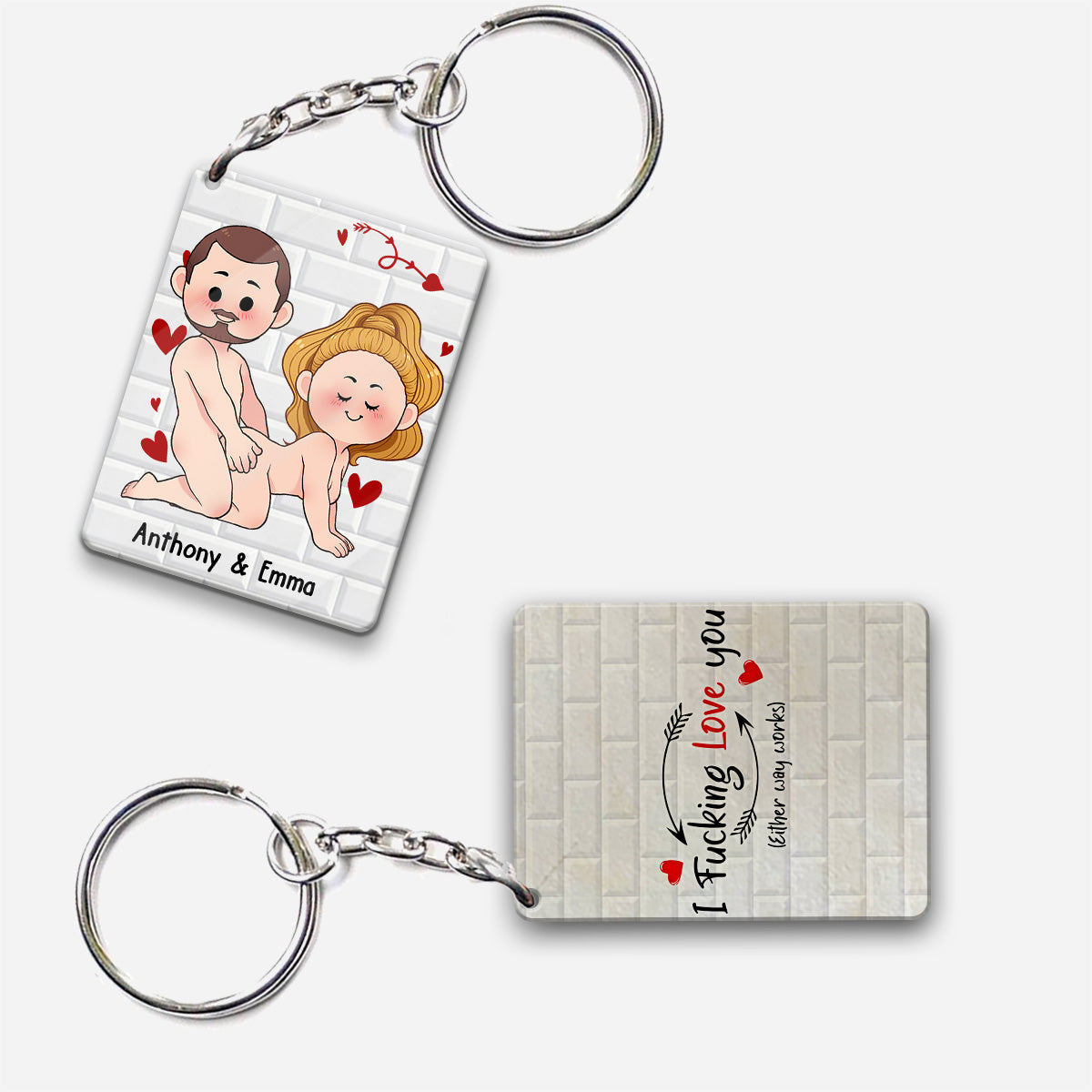 Ich wünsche dir nur, dass du glücklich bist – Geschenk für Paare (Ehemann, Ehefrau, Freund, Freundin) – Personalisierter Schlüsselanhänger