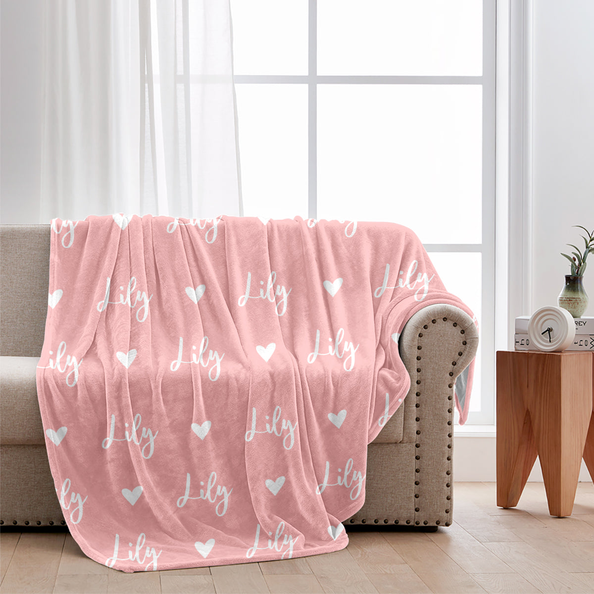 Custom Name Heart Pattern - Personalized Mother Blanket