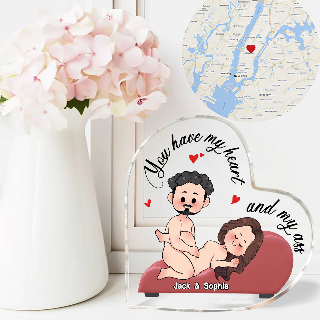 Danke für all die Orgasmen – Personalisierte Acrylplakette für Paare in individueller Form