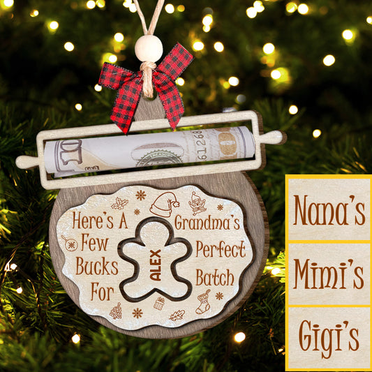 Hier ist ein kleiner Beitrag für Omas perfektes Geschenk – Geschenk für Oma, Tochter, Sohn, Enkelin, Enkel – Personalisierter zweilagiger Weihnachtsschmuck