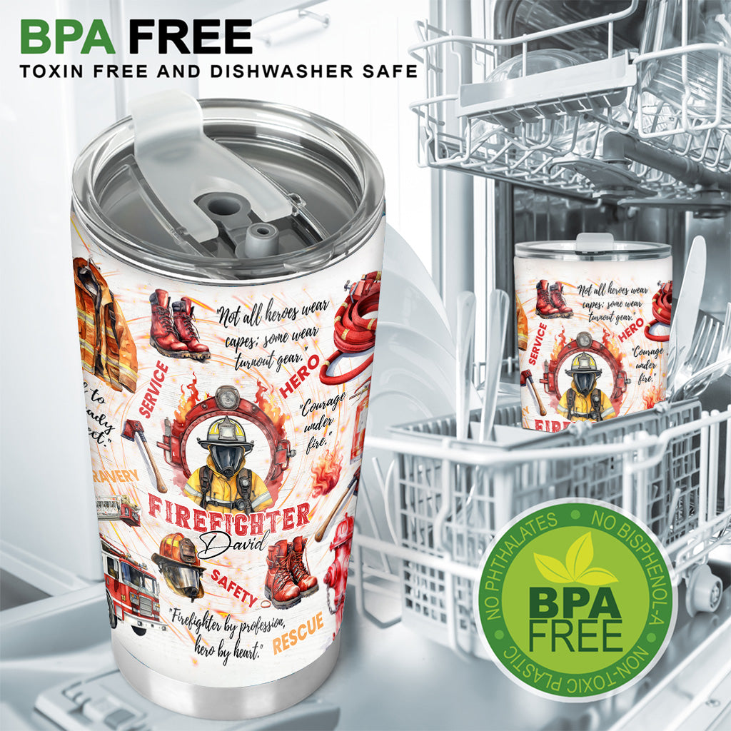 Courage Under Fire - Personalized Firefighter Tumbler
