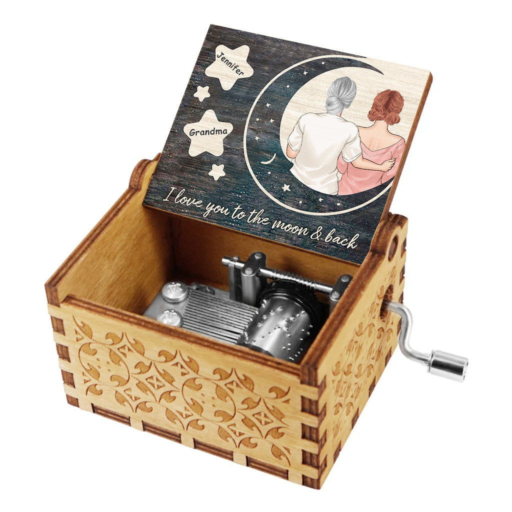 Ich liebe dich – Geschenk für Mama, Tochter, Sohn, Enkelin, Enkel, Oma – Personalisierte Spieluhr mit Handkurbel