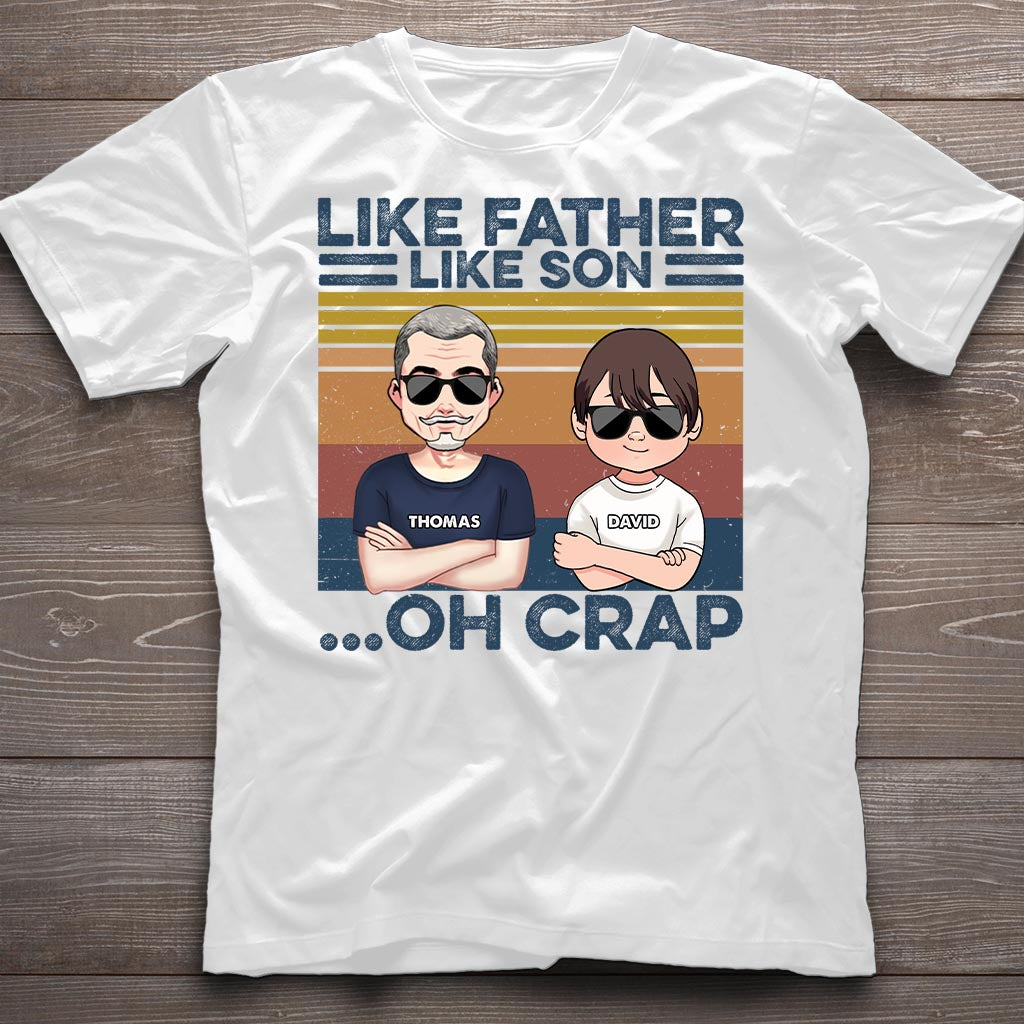 Wie der Vater, so der Sohn – Geschenk für Papa – Personalisiertes T-Shirt und Hoodie
