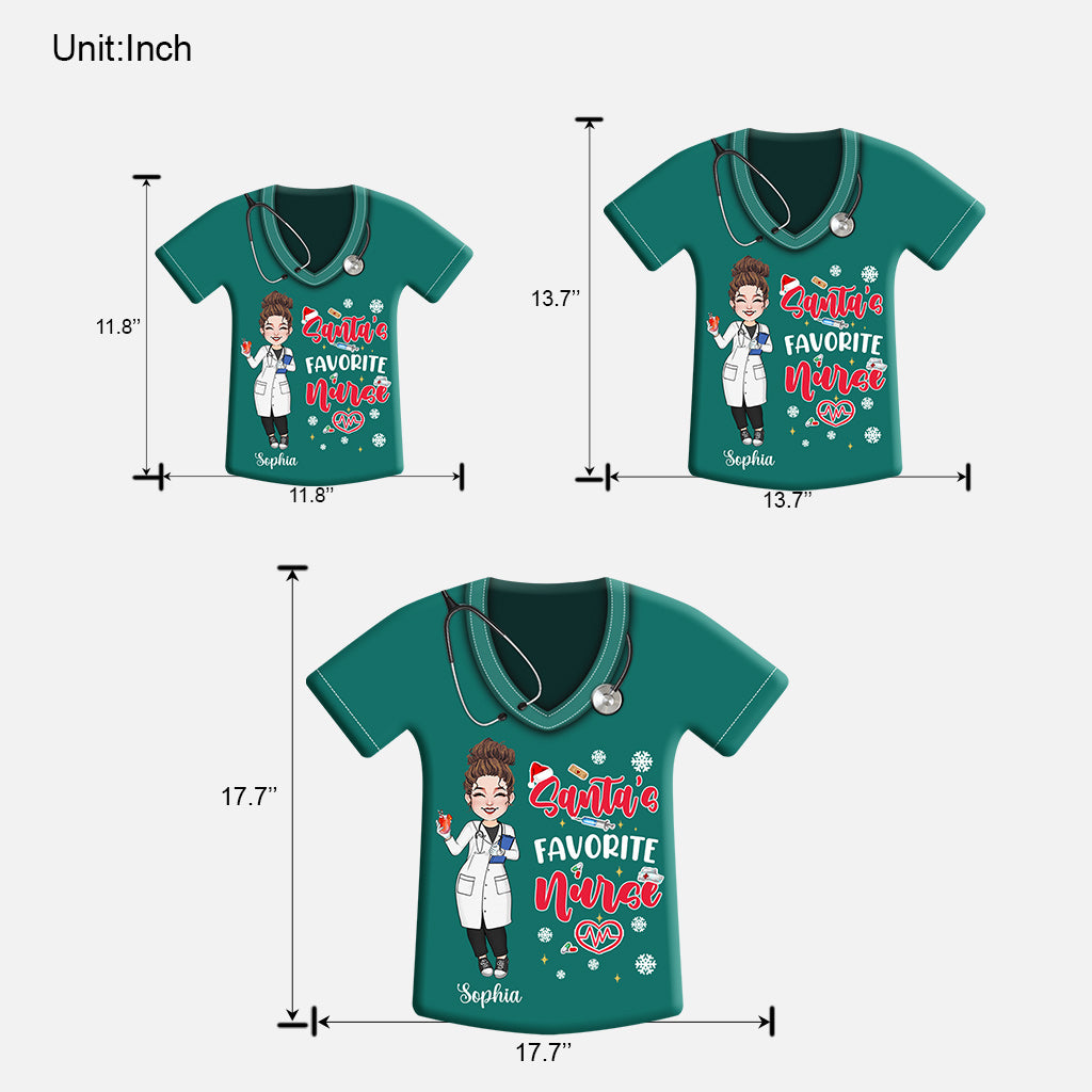 Santa's Favorite Nurse - Personalized Nurse Custom Shaped Wood Sign