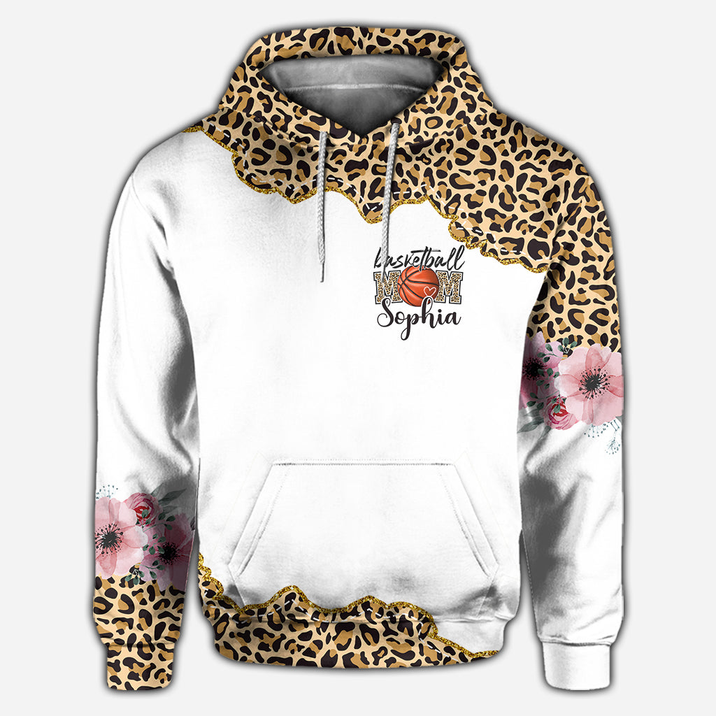 Basketball Mom Leopard - Personalized Basketball All Over Shirt