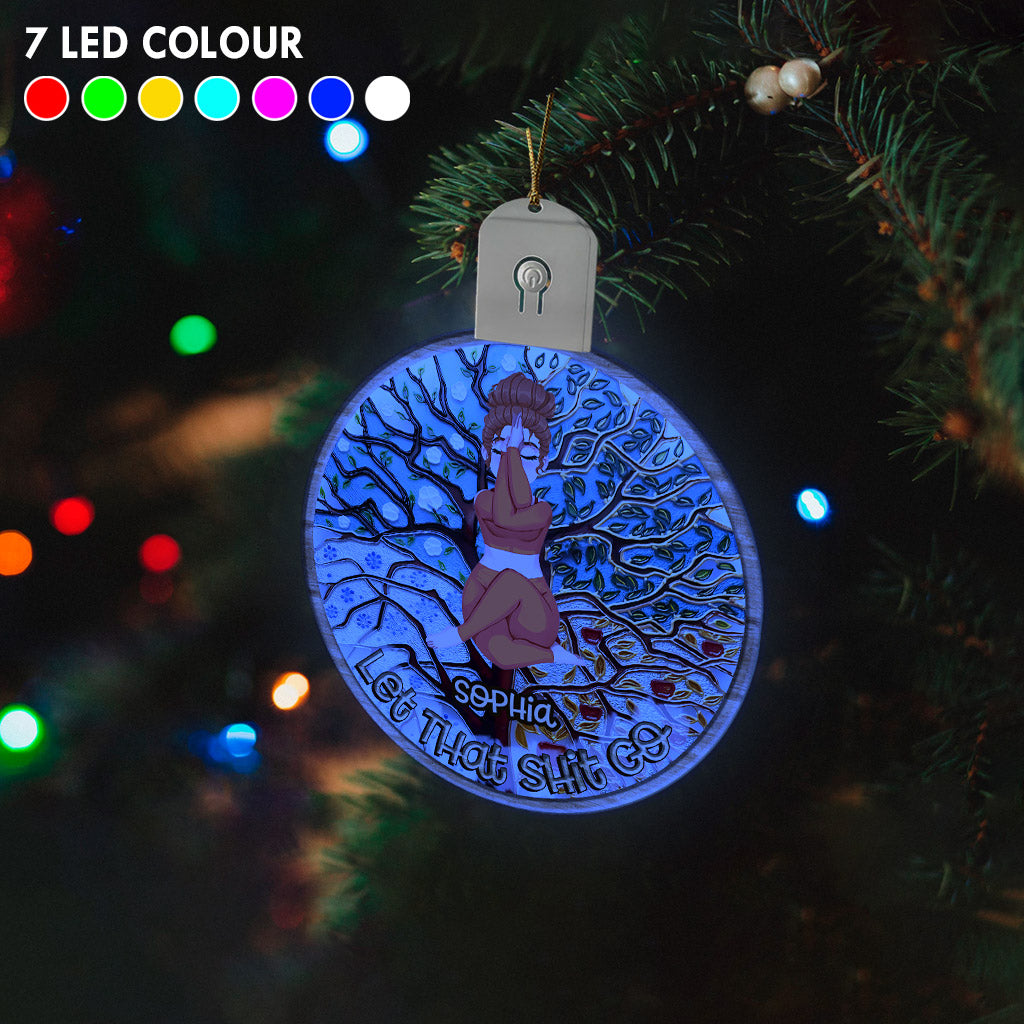 Lass den Scheiß los – Personalisierter Yoga-LED-Acryl-Anhänger