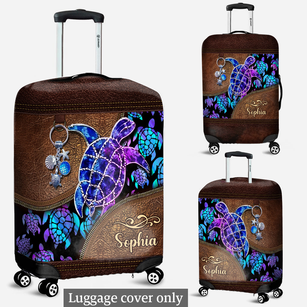 Salty Lil' Beach - Personalized Turtle Luggage Cover
