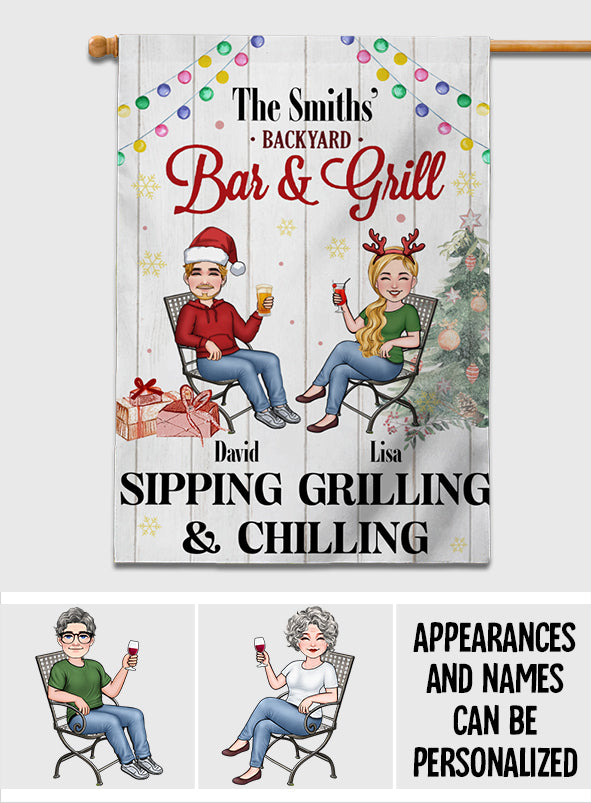 Bar & Grill - Personalisierte Gartenhausflagge