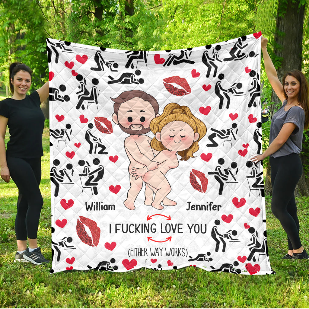 Ich liebe dich – Geschenk für Ehemann, Ehefrau, Freund, Freundin – Personalisierte Steppdecke
