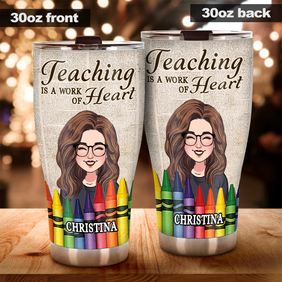 Teaching is a work of heart - Personalized Teacher Tumbler