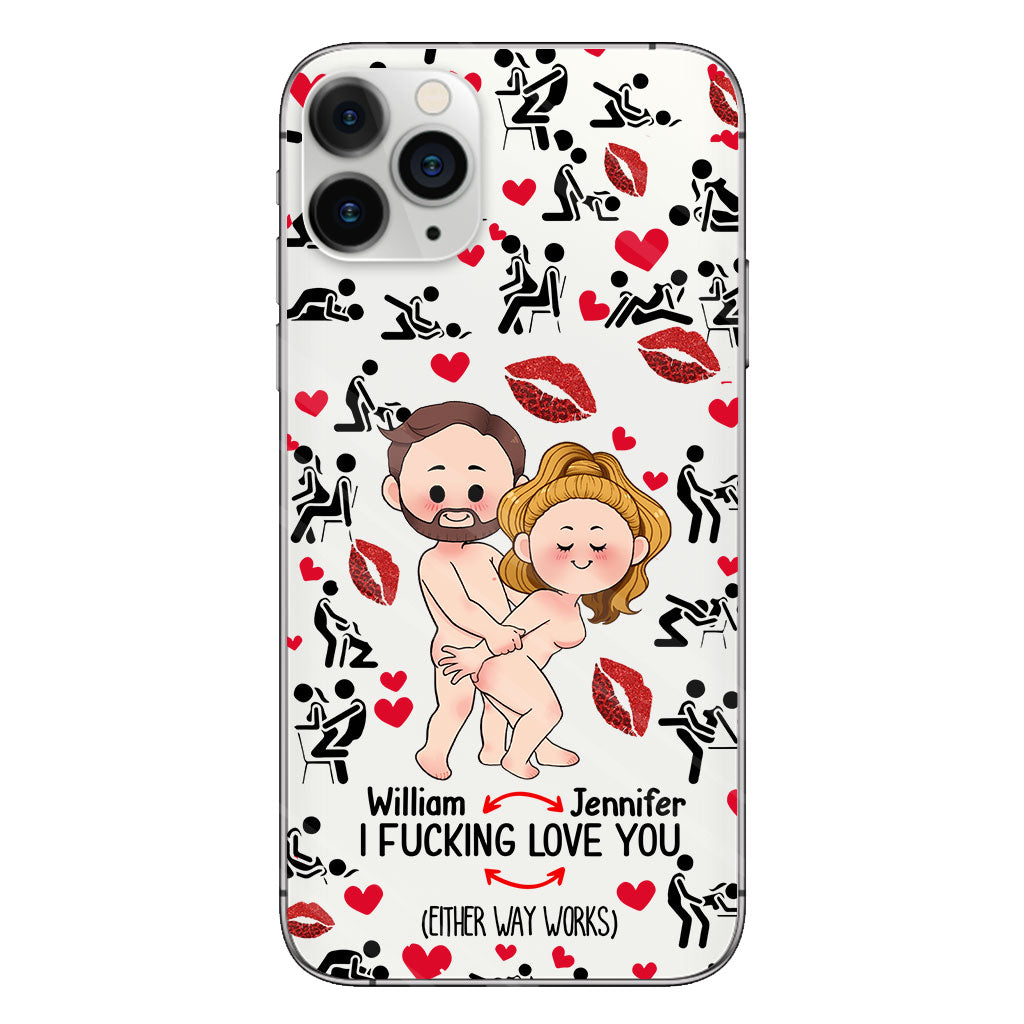 Ich liebe dich – Geschenk für Ehemann, Ehefrau, Freund, Freundin – Personalisierte transparente Handyhülle