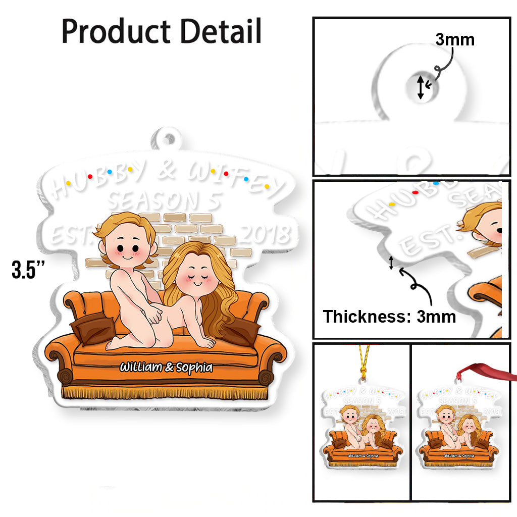 Hubby & Wifey Season - Personalized Husband And Wife Transparent Ornament