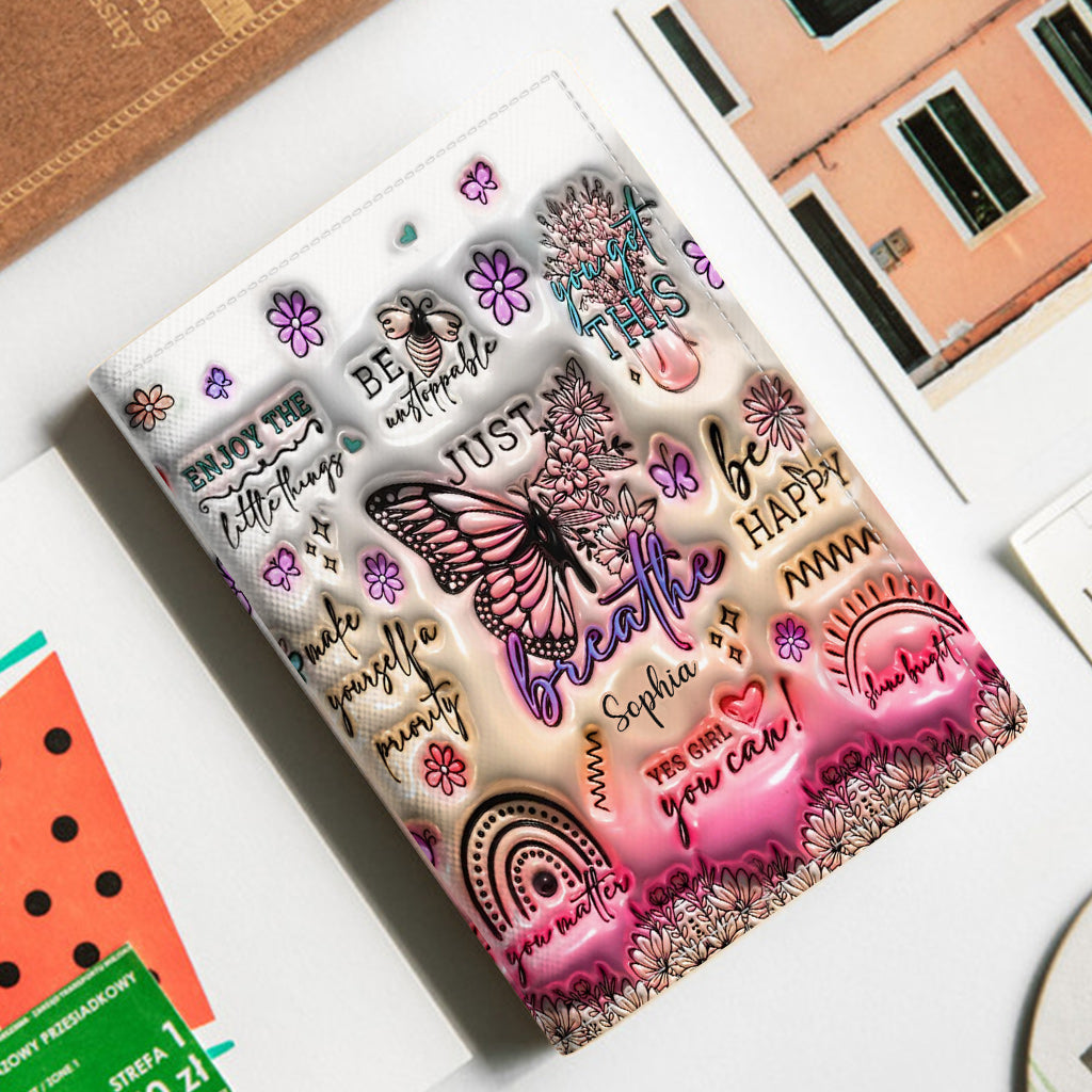 Positive Affirmationen Schmetterling – Personalisierter Schmetterlings-Passhalter