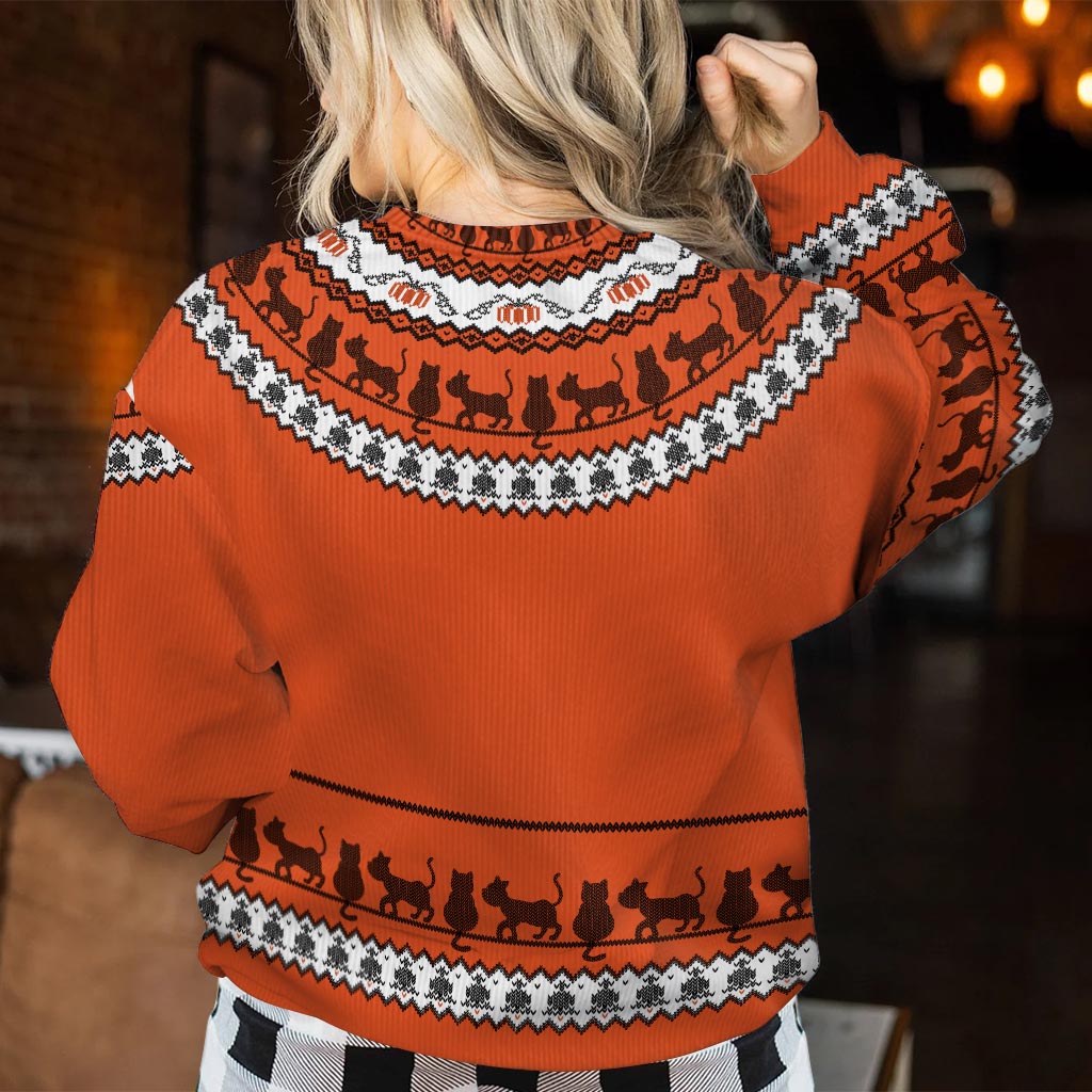 Cat Mom - Personalized Cat Ugly Sweater