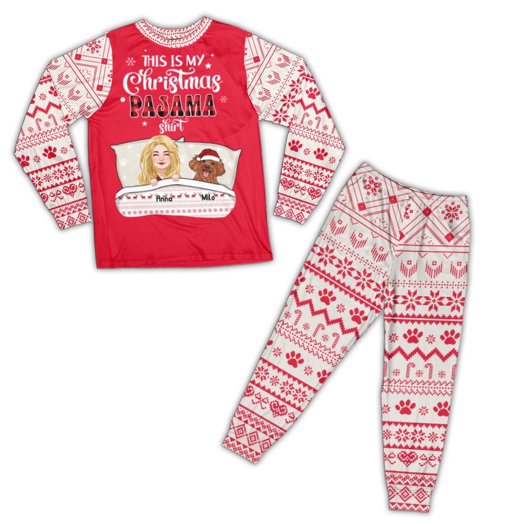 Das ist mein Weihnachtspyjama-Shirt – personalisiertes Hundepyjama-Set