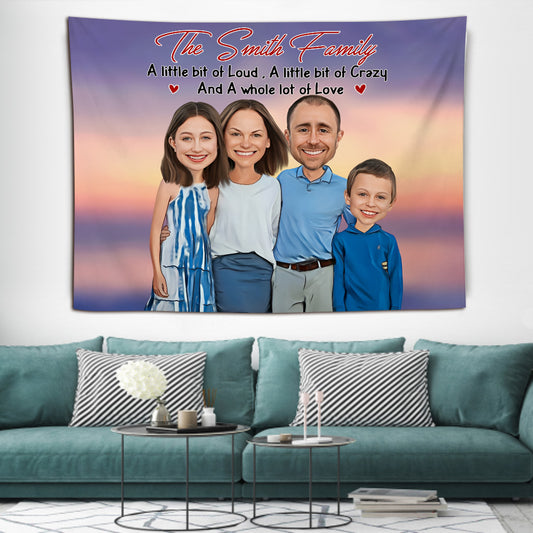 A Whole Lot Of Love - Personalized Family Wall Tapestry