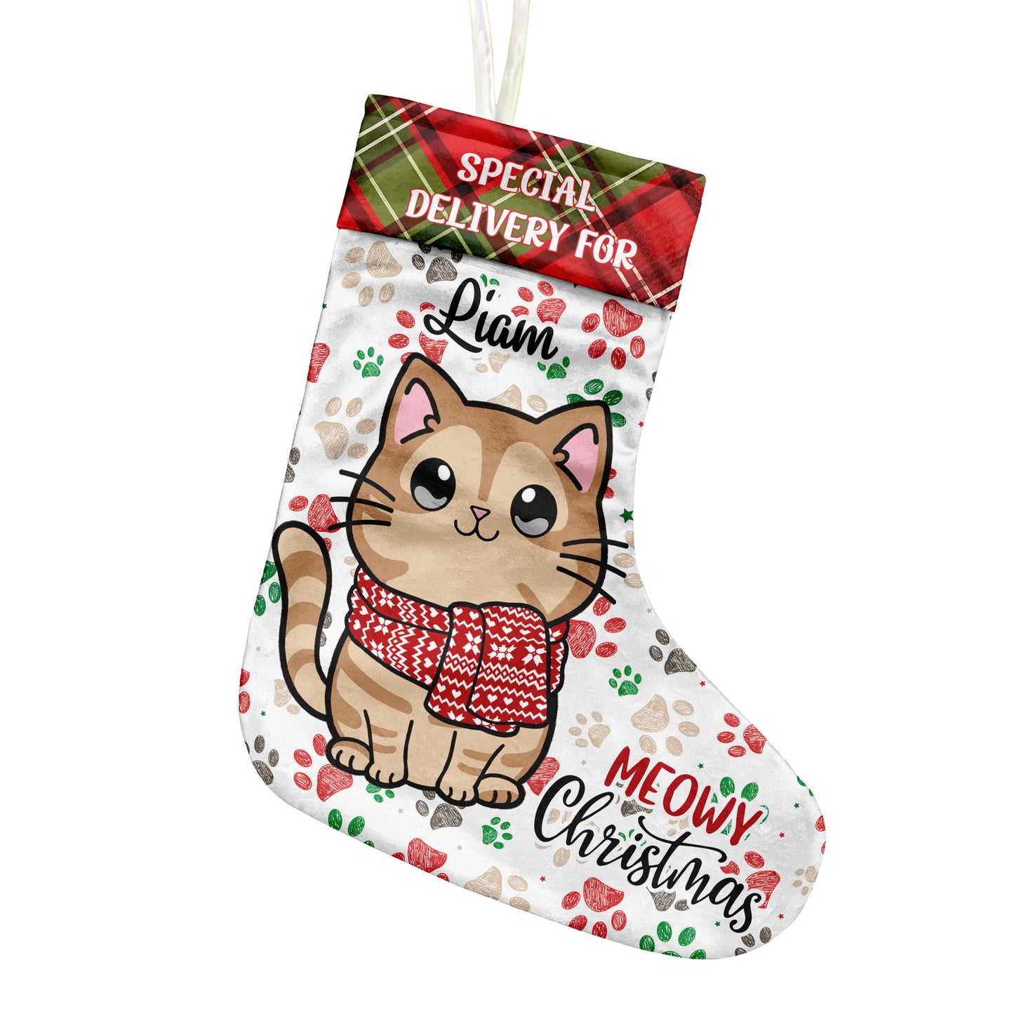 Miau-Weihnachten – personalisierte Katzen-Weihnachtsstrümpfe