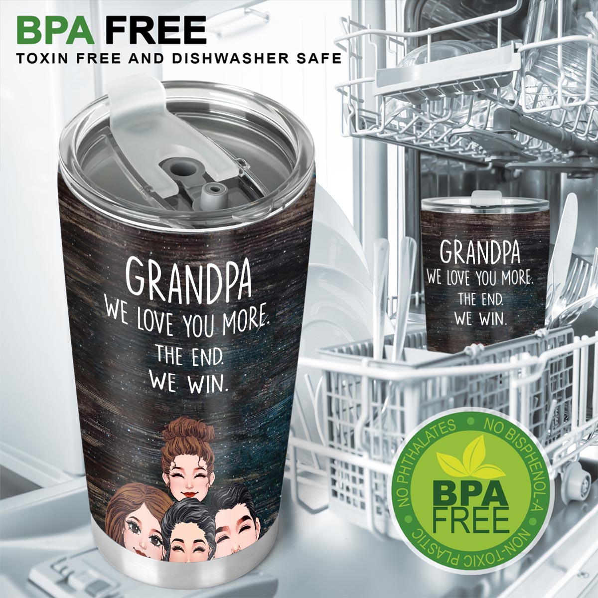 Papa, ich liebe dich mehr – Geschenk für Papa, Oma, Opa, Mama, Onkel, Tante – Personalisierter Trinkbecher