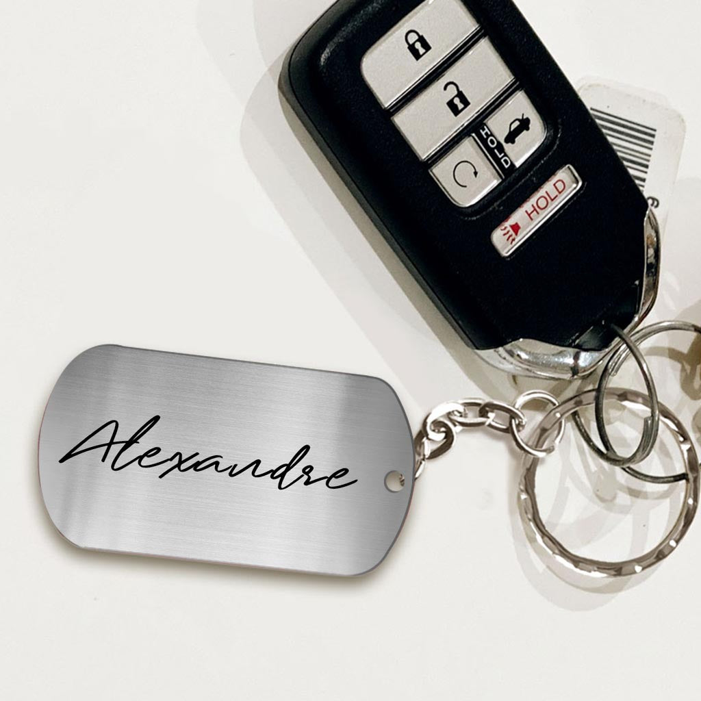 Mach keinen Blödsinn – Personalisierter Edelstahl-Schlüsselanhänger „Sohn“