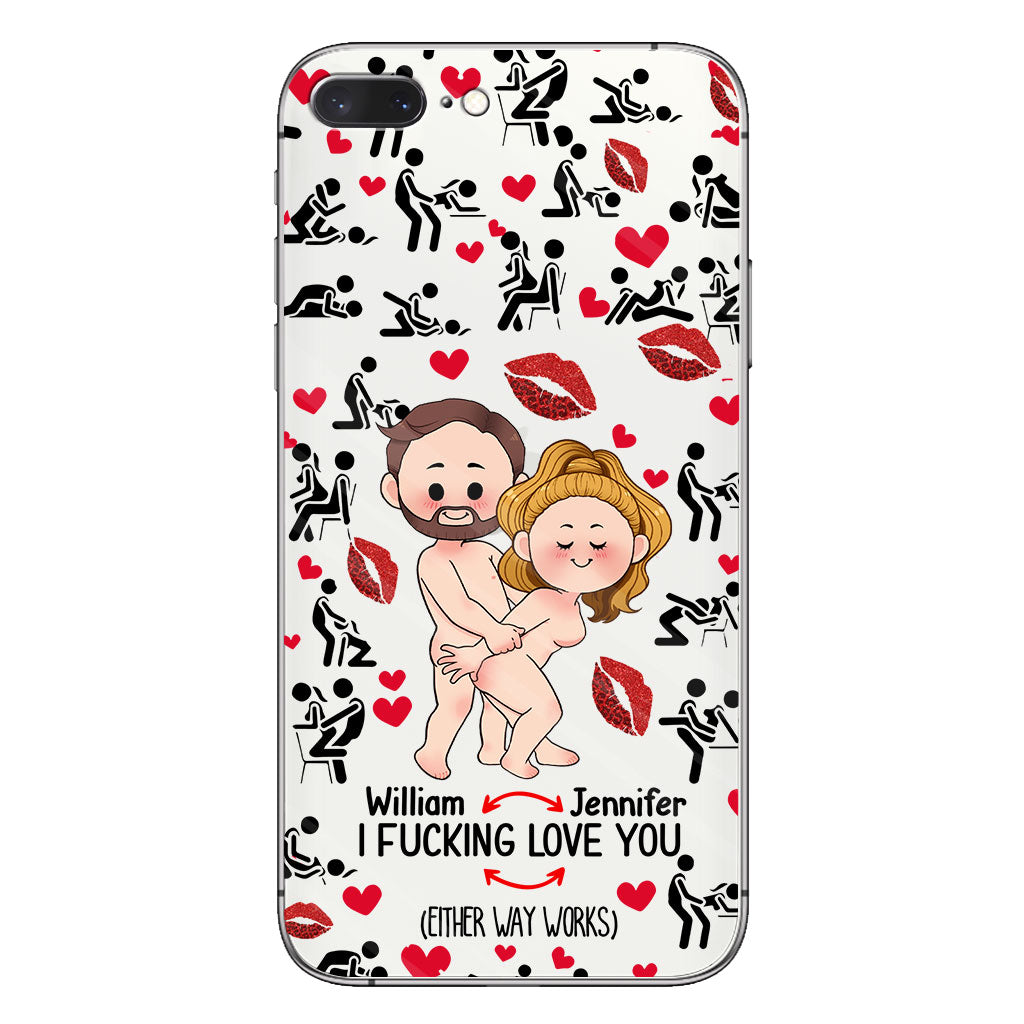 Ich liebe dich – Geschenk für Ehemann, Ehefrau, Freund, Freundin – Personalisierte transparente Handyhülle