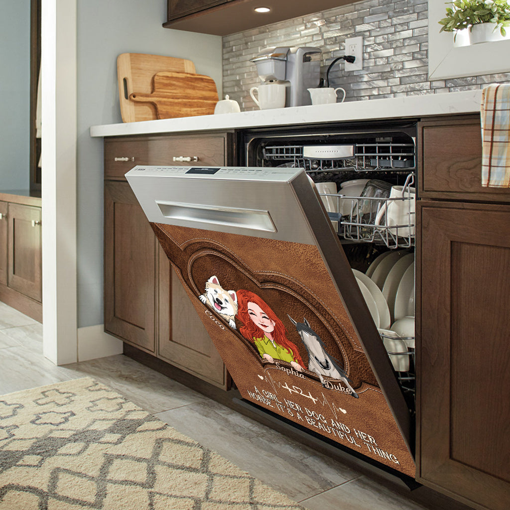 Positive Affirmationen Schmetterling – Personalisierter Geschirrspülerdeckel mit Schmetterlingsmotiv