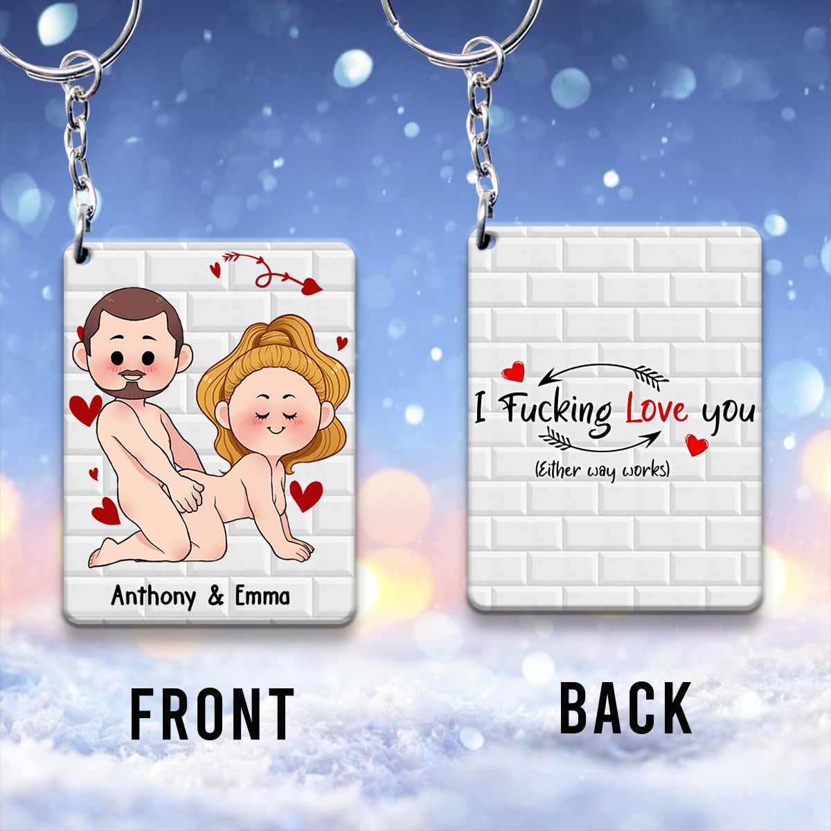Ich wünsche dir nur, dass du glücklich bist – Geschenk für Paare (Ehemann, Ehefrau, Freund, Freundin) – Personalisierter Schlüsselanhänger