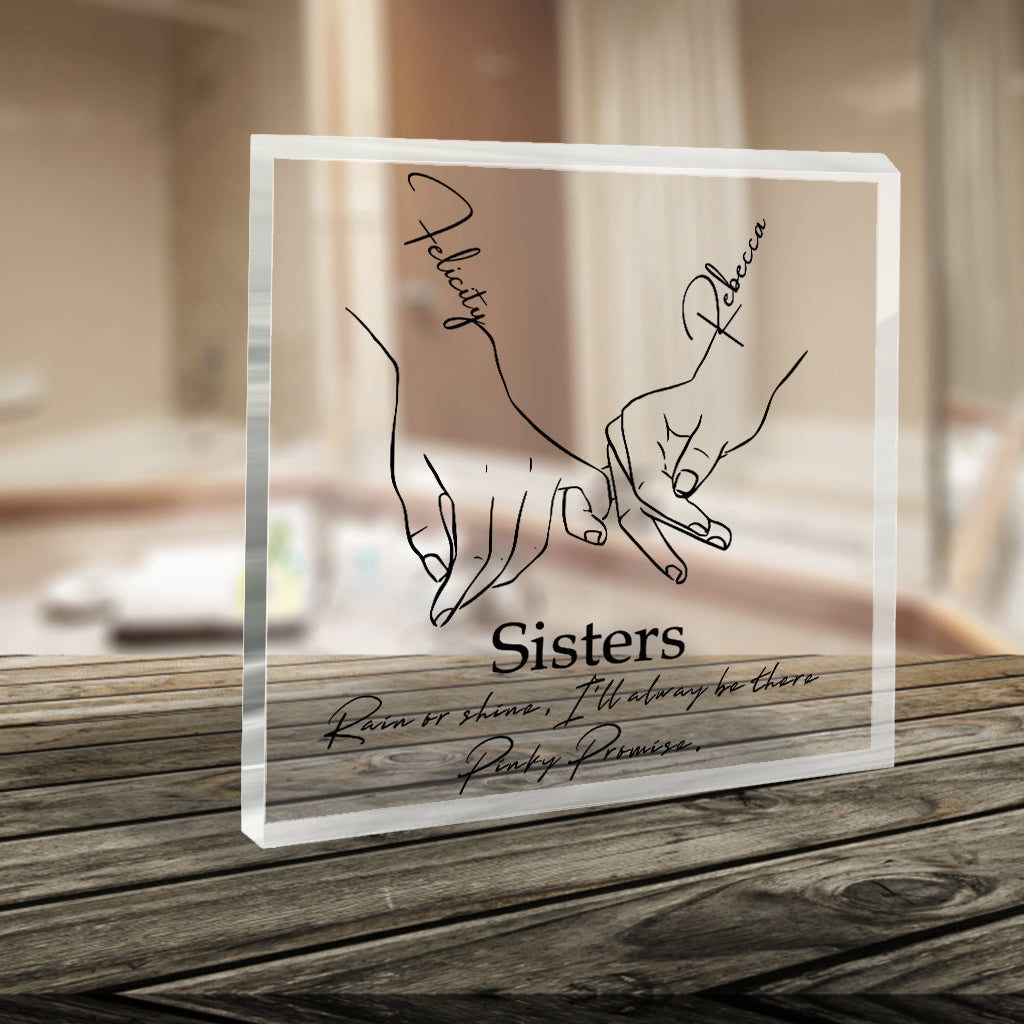 Pinky Promise - Personalized Sister Custom Shaped Acrylic Plaque