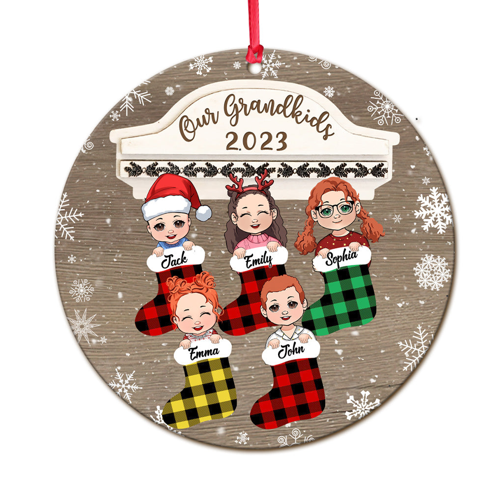Unsere Enkelkinder 2023 – Personalisierter Oma-Weihnachtsbaumschmuck