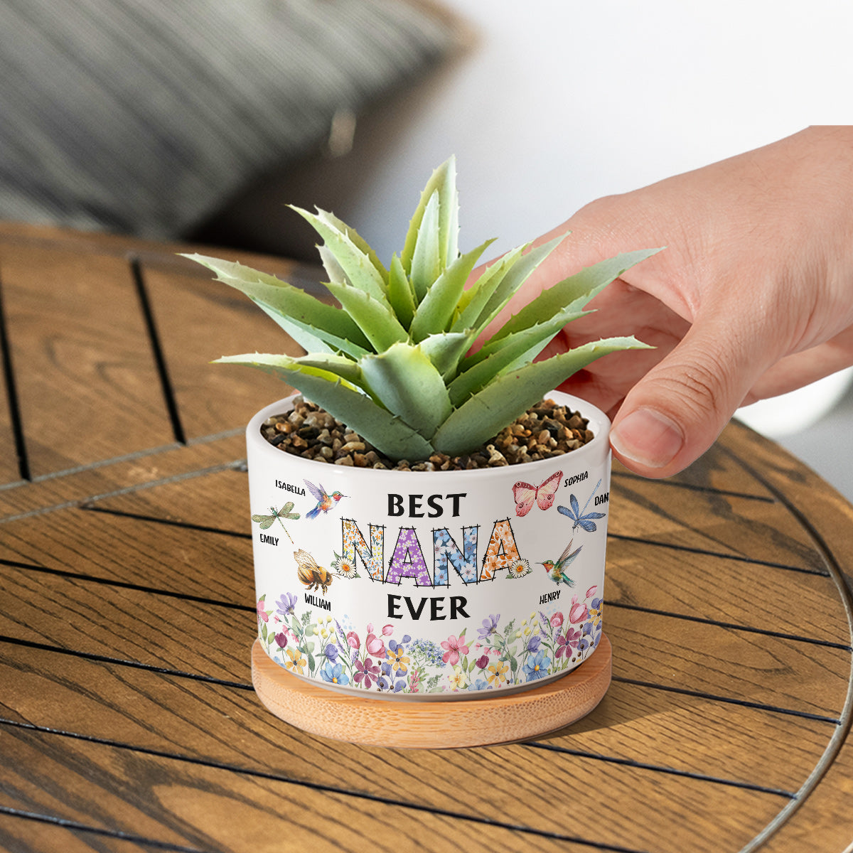 Beste Mama, Oma aller Zeiten – Personalisierter Keramik-Blumentopf für Oma