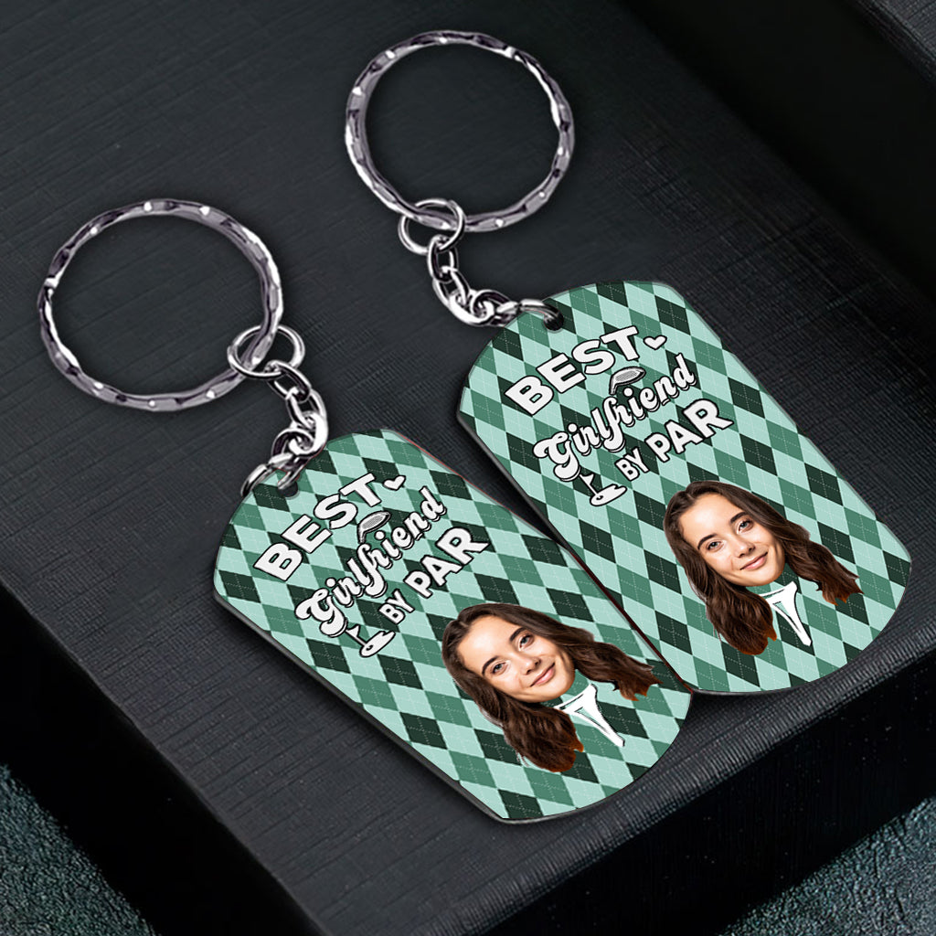 Best Dad By Par - Golf gift for dad, him, boyfriend, husband, grandpa - Personalized Stainless Steel Keychain