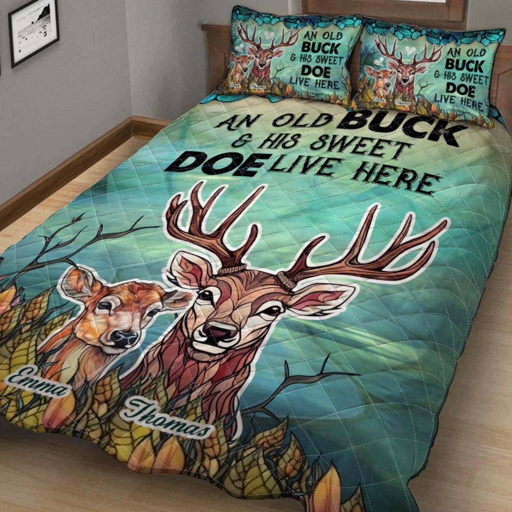 Hier wohnen – personalisiertes Jagd-Quilt-Set
