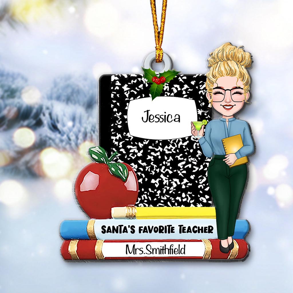 Weihnachtsmanns Lieblingslehrer – Personalisierter Lehrer-Weihnachtsbaumschmuck