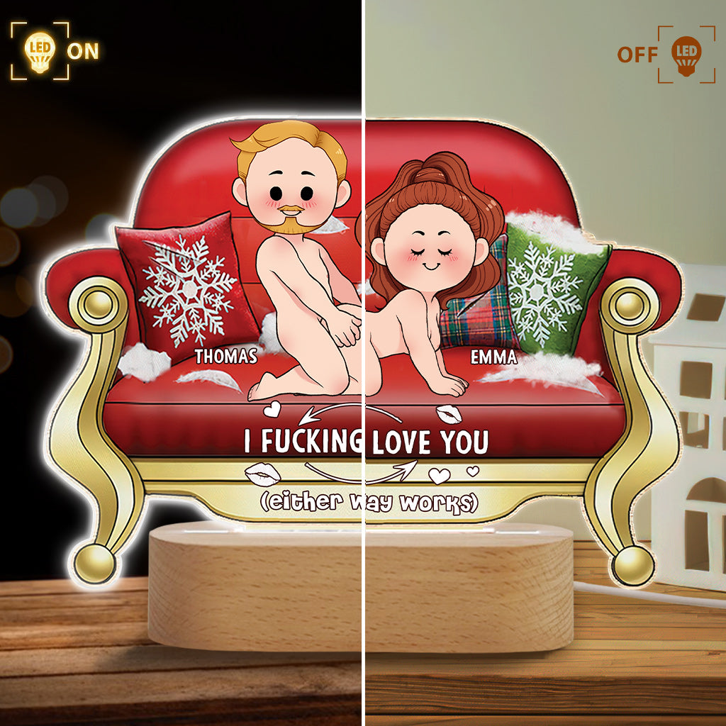 Ich liebe dich – Personalisierte, paarförmige Leuchte mit Plakette
