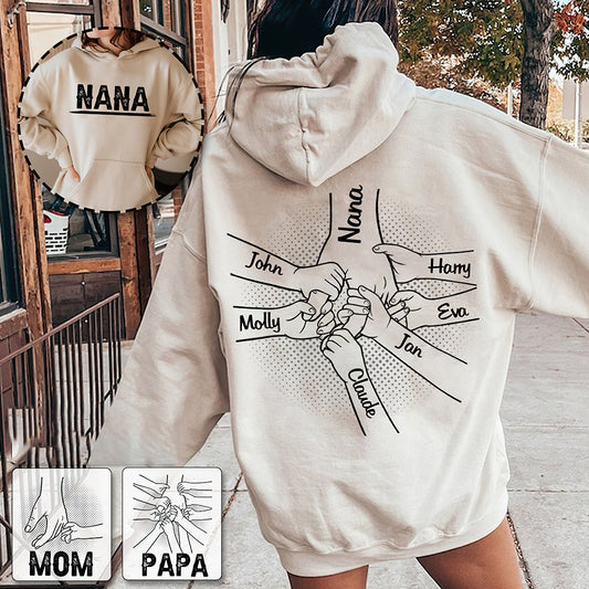 Hand in Hand werde ich dich immer beschützen – Personalisiertes Familien-T-Shirt