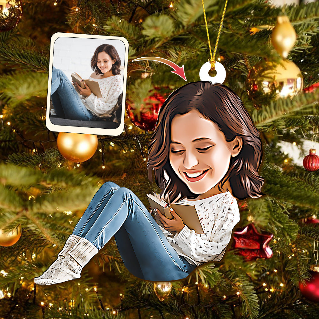 Karikatur eines Bücherliebhabers – personalisierter Buchanhänger