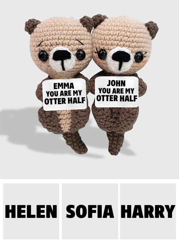 Du bist meine Otterhälfte – Personalisierte handgestrickte Pärchenfigur