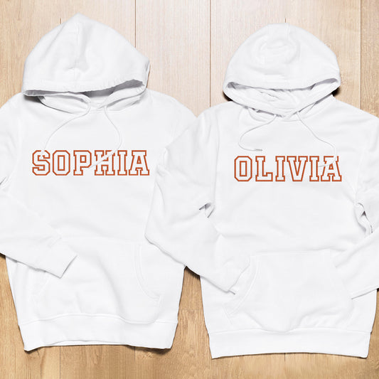 Personalisierter Hoodie mit Stickerei – bestickt mit dem Namen Ihrer besten Freundin