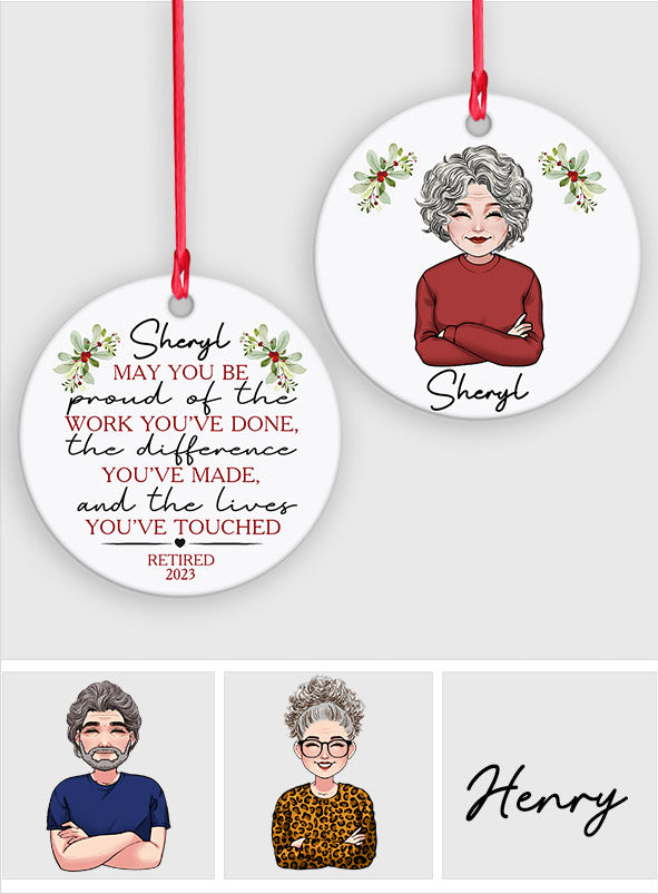 Mögen Sie stolz auf Ihr Werk sein – personalisiertes, nicht mehr erhältliches Ornament