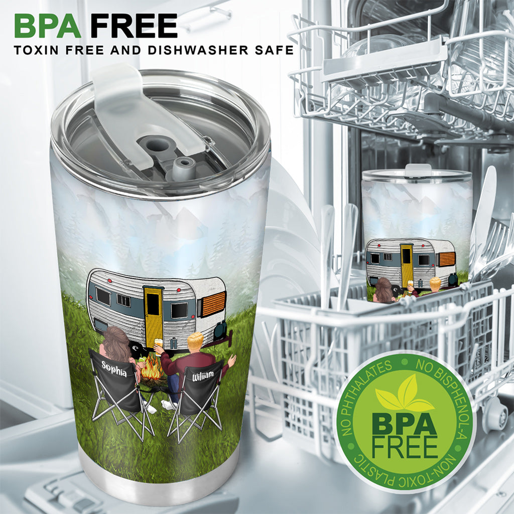 Let's Sit By The Campfire - Personalized Camping Tumbler