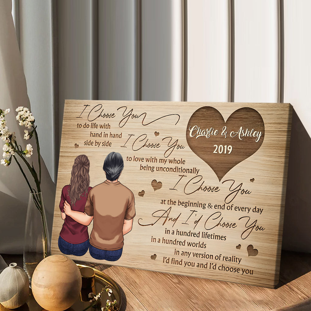 Ich wähle dich – Personalisierte Leinwand und Poster für Paare