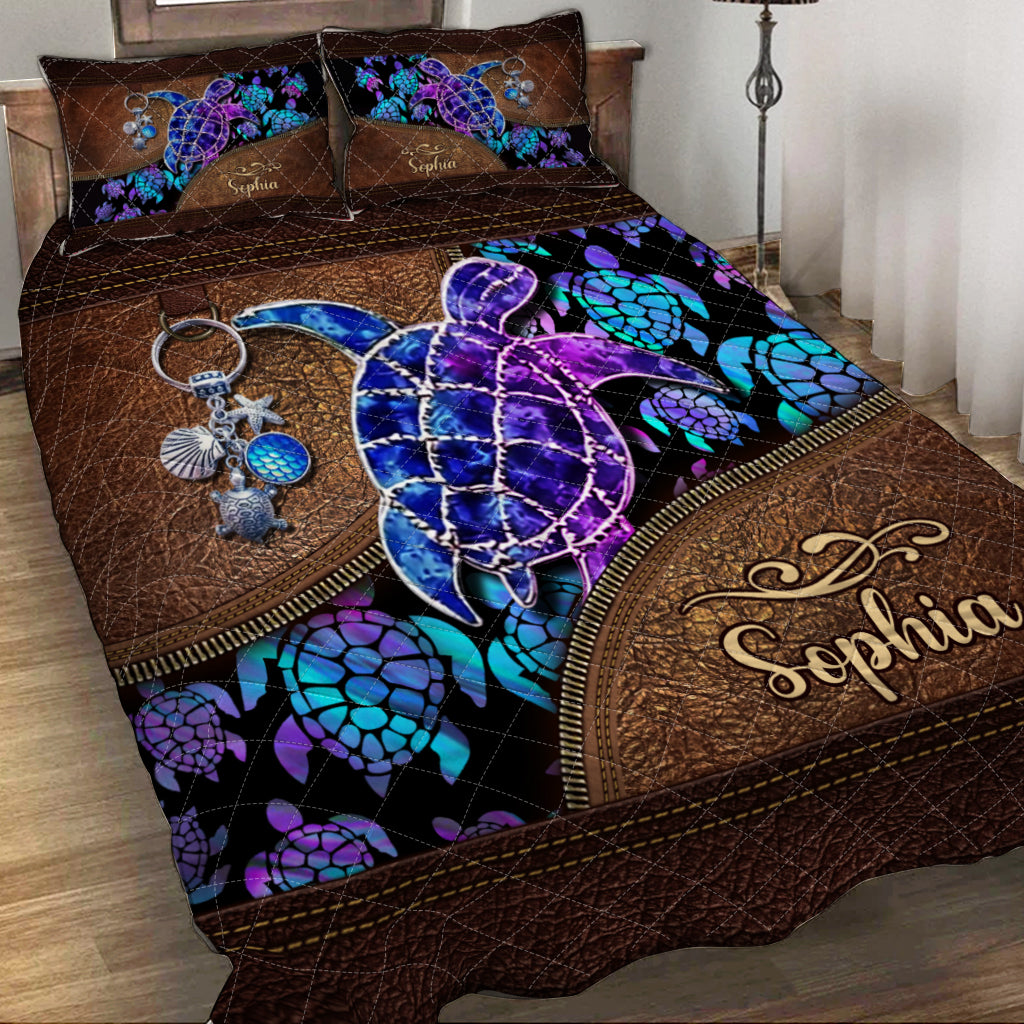 Salty Lil' Beach – Personalisierte Schildkröten-Bettwäsche-Set