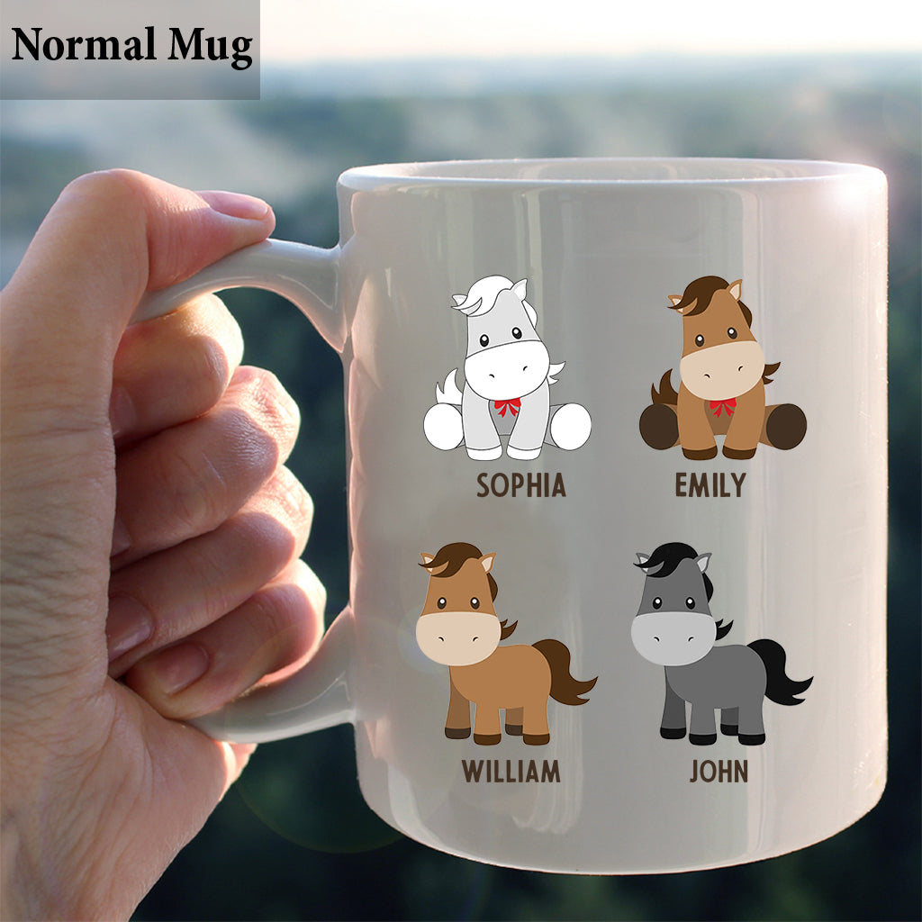 Daddy's Little Ponies – Pferdegeschenk für Papa, Opa, Ehemann, ihn – Personalisierte Tasse