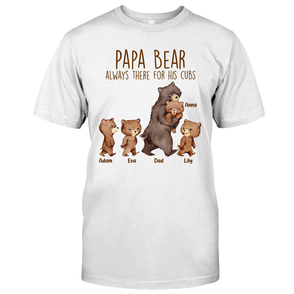 Papa Bär – Geschenk für Papa, Opa, Onkel, Bruder – Personalisiertes T-Shirt und Hoodie