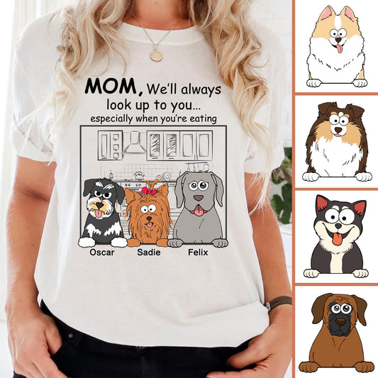 Ich werde immer zu dir aufschauen – personalisiertes Hunde-T-Shirt und Hoodie