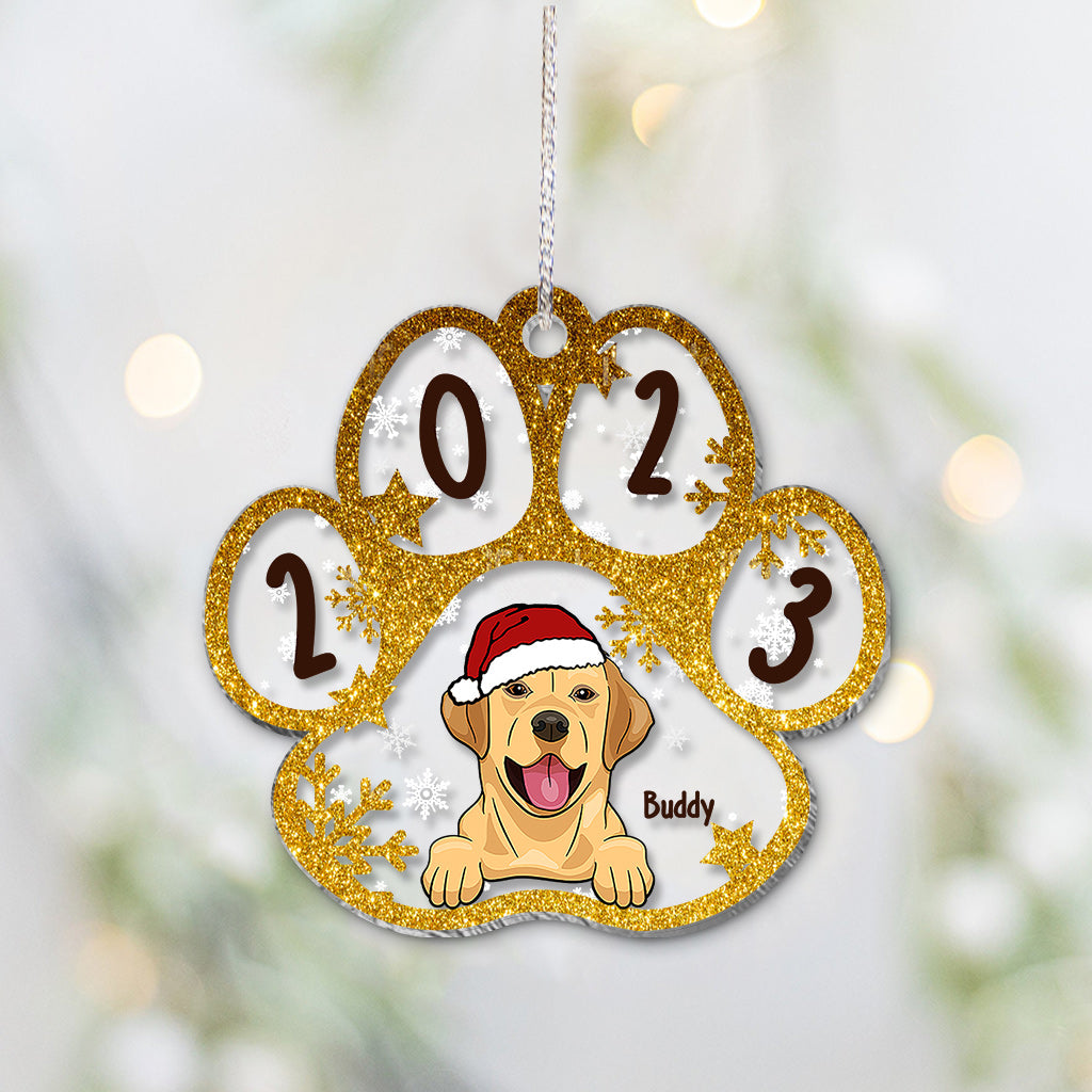 Ich wünsche dir ein frohes Weihnachtsfest – Personalisierter transparenter Hunde-Weihnachtsbaumschmuck