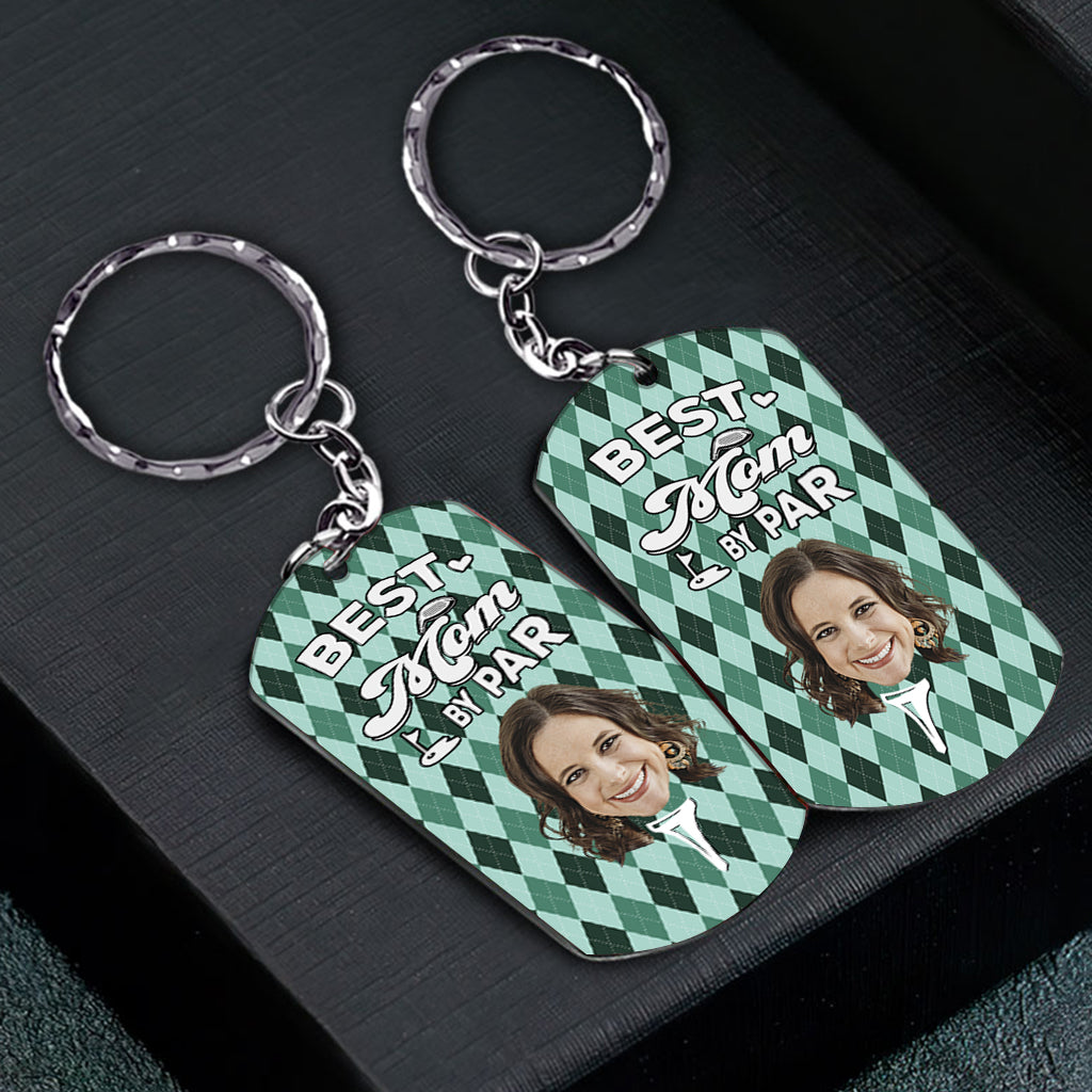 Best Dad By Par - Golf gift for dad, him, boyfriend, husband, grandpa - Personalized Stainless Steel Keychain