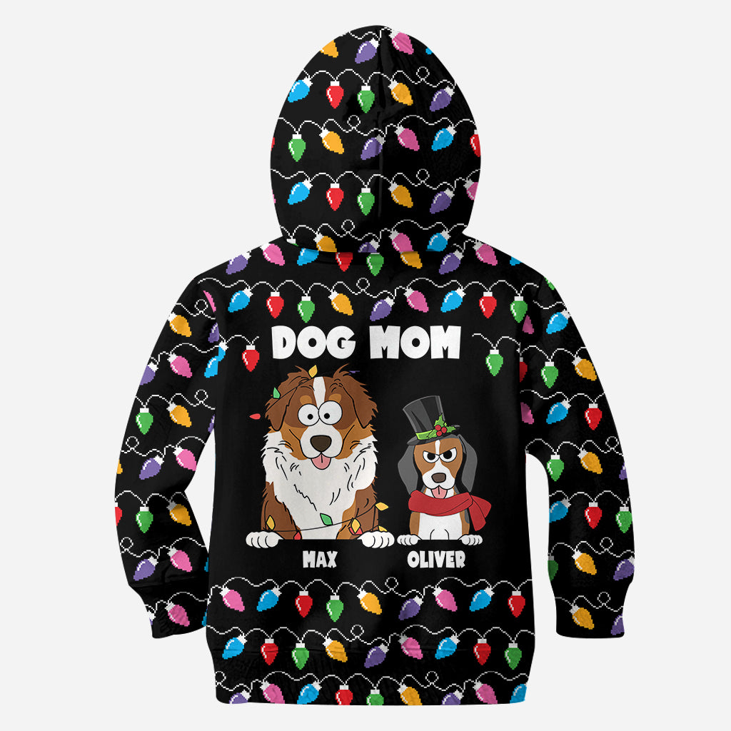 Bunte Weihnachtsbeleuchtung für Haustiere – personalisierter Hunde-Hoodie und Leggings